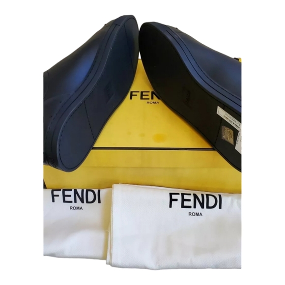 Fendi O'Lock Overlay FF-Logo Link Low Top Sneakers Mens Nero/Black Size US 9 NIB - Picture 11 of 13